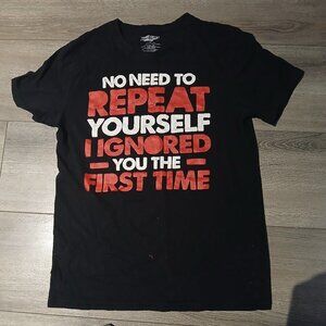 Men's Short Sleeve Crew Neck T-Shirt, Size S, Black, Graphic Print